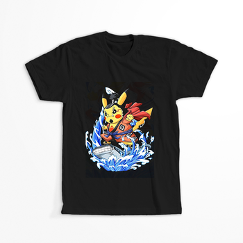 Koszulka Czarna - Pokemon x Naruto - WYBIERZ KOLOR KOSZULKI I FASON