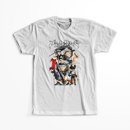 Koszulka Biała -  Black Clover - WYBIERZ KOLOR KOSZULKI I FASON