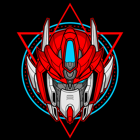 Koszulka Czarna Gundam - WYBIERZ KOLOR KOSZULKI I FASON