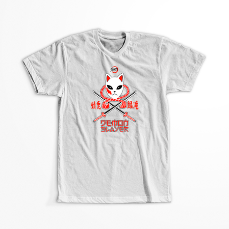 Koszulka Biała Demon Slayer / Kimetsu no Yaiba / Miecz zabójcy demonów - WYBIERZ KOLOR KOSZULKI I FASON