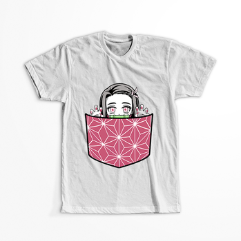 Koszulka Biała Demon Slayer / Kimetsu no Yaiba / Miecz zabójcy demonów - WYBIERZ KOLOR KOSZULKI I FASON