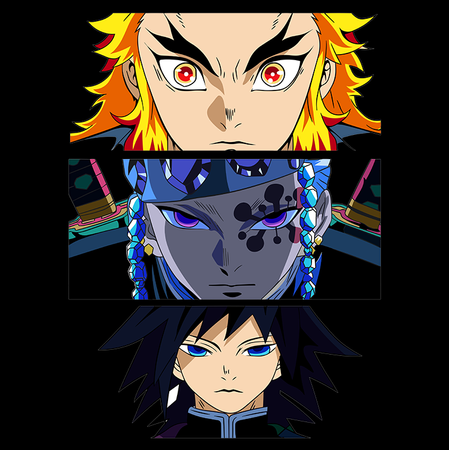 Koszulka Czarna Demon Slayer / Kimetsu no Yaiba / Miecz zabójcy demonów - WYBIERZ KOLOR KOSZULKI I FASON