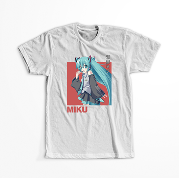 Koszulka Biała Vocaloid Hatsune Miku - WYBIERZ KOLOR KOSZULKI I FASON