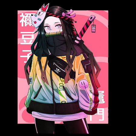 Koszulka Czarna Demon Slayer / Kimetsu no Yaiba / Miecz zabójcy demonów - WYBIERZ KOLOR KOSZULKI I FASON