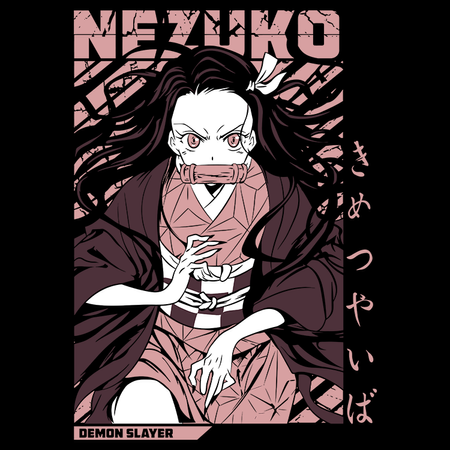 Koszulka Czarna Demon Slayer / Kimetsu no Yaiba / Miecz zabójcy demonów - WYBIERZ KOLOR KOSZULKI I FASON