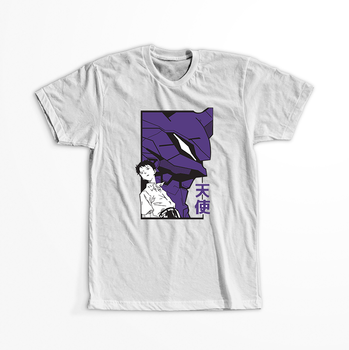Koszulka Biała Neon Genesis Evangelion - WYBIERZ KOLOR KOSZULKI I FASON