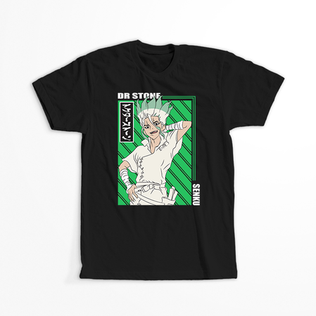 Koszulka Czarna Dr. Stone - WYBIERZ KOLOR KOSZULKI I FASON