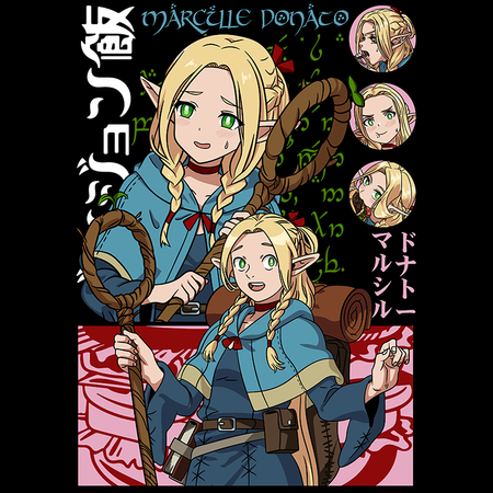 Koszulka Czarna Delicious in Dungeon / Dungeon Meshi - WYBIERZ KOLOR KOSZULKI I FASON