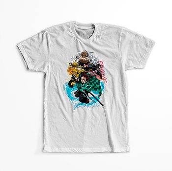 Koszulka Biała Demon Slayer / Kimetsu no Yaiba / Miecz zabójcy demonów - WYBIERZ KOLOR KOSZULKI I FASON