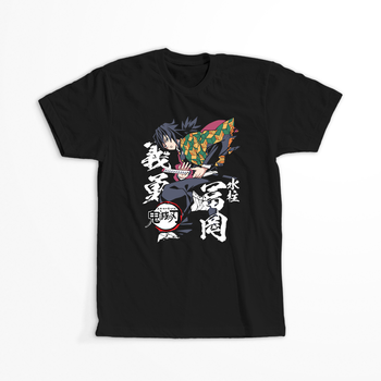 Koszulka Czarna Demon Slayer / Kimetsu no Yaiba / Miecz zabójcy demonów - WYBIERZ KOLOR KOSZULKI I FASON