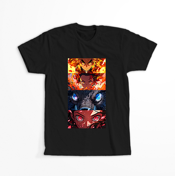 Koszulka Czarna Demon Slayer / Kimetsu no Yaiba / Miecz zabójcy demonów - WYBIERZ KOLOR KOSZULKI I FASON