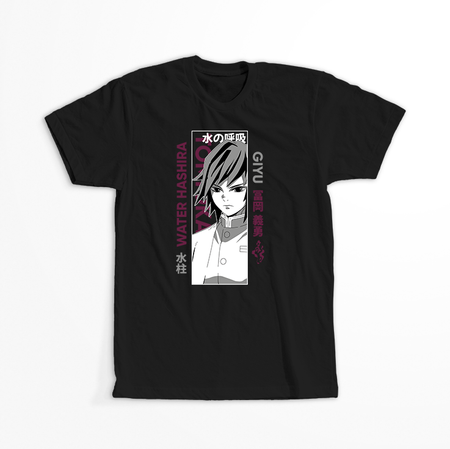 Koszulka Czarna Demon Slayer / Kimetsu no Yaiba / Miecz zabójcy demonów - WYBIERZ KOLOR KOSZULKI I FASON