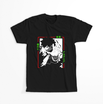 Koszulka Czarna My Hero Academia / Akademia bohaterów - WYBIERZ KOLOR KOSZULKI I FASON