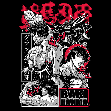 Koszulka Biała Baki the Grappler - WYBIERZ KOLOR KOSZULKI I FASON