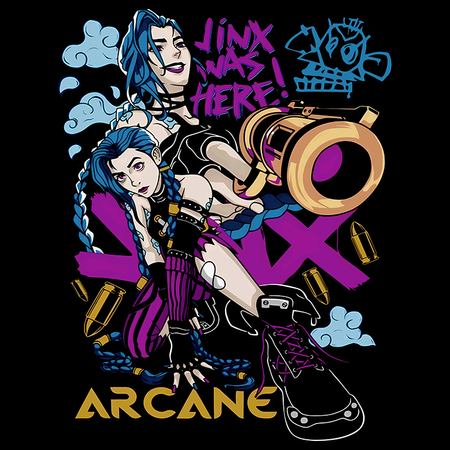 Koszulka Czarna - League of Legends & Arcane - WYBIERZ KOLOR KOSZULKI I FASON