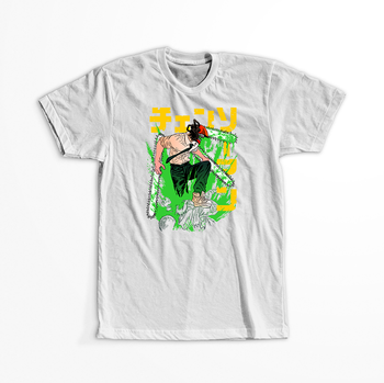 Koszulka Biała Chainsaw Man WYBIERZ KOLOR KOSZULKI I FASON