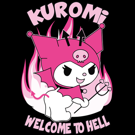 Koszulka Czarna - Kuromi - WYBIERZ KOLOR KOSZULKI I FASON
