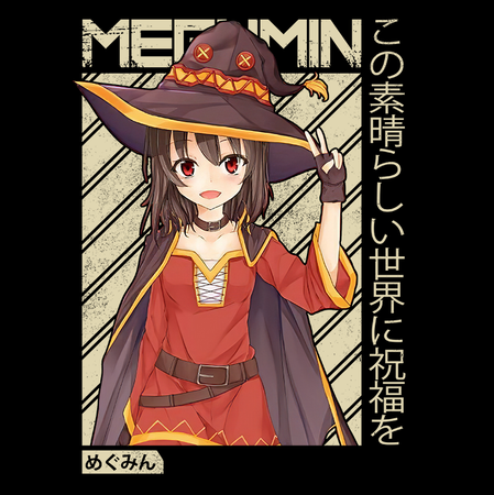 Koszulka Czarna KonoSuba: God's Blessing on This Wonderful World! / Kono Subarashii Sekai ni Shukufuku wo! - WYBIERZ KOLOR KOSZULKI I FASON