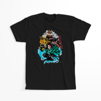 Koszulka Czarna Demon Slayer / Kimetsu no Yaiba / Miecz zabójcy demonów - WYBIERZ KOLOR KOSZULKI I FASON