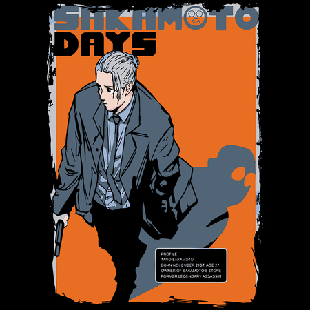 Koszulka Czarna Sakamoto Days - WYBIERZ KOLOR KOSZULKI I FASON