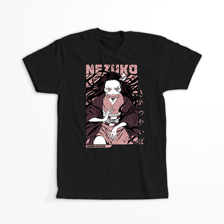 Koszulka Czarna Demon Slayer / Kimetsu no Yaiba / Miecz zabójcy demonów - WYBIERZ KOLOR KOSZULKI I FASON
