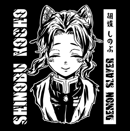Koszulka Czarna Demon Slayer / Kimetsu no Yaiba / Miecz zabójcy demonów - WYBIERZ KOLOR KOSZULKI I FASON