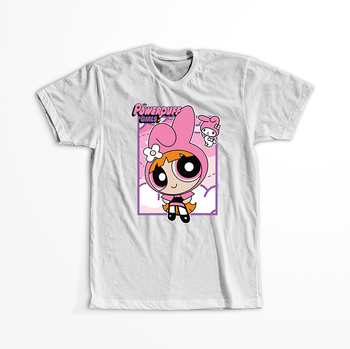 Koszulka Biała - My Melody & The Powerpuff Girls - WYBIERZ KOLOR KOSZULKI I FASON
