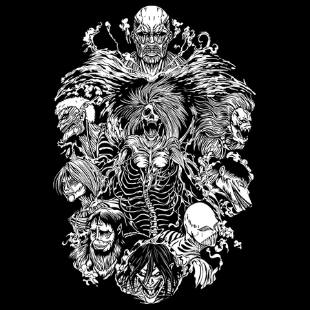 Koszulka Czarna Attack on titan WYBIERZ KOLOR KOSZULKI I FASON