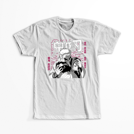 Koszulka Biała Demon Slayer / Kimetsu no Yaiba / Miecz zabójcy demonów - WYBIERZ KOLOR KOSZULKI I FASON
