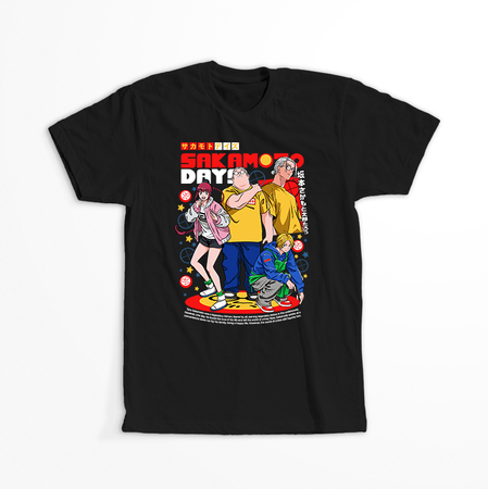 Koszulka Czarna Sakamoto Days - WYBIERZ KOLOR KOSZULKI I FASON
