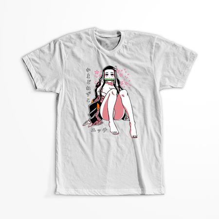 Koszulka Biała Demon Slayer / Kimetsu no Yaiba / Miecz zabójcy demonów - WYBIERZ KOLOR KOSZULKI I FASON