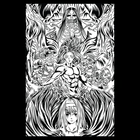 Koszulka Czarna Attack on titan WYBIERZ KOLOR KOSZULKI I FASON