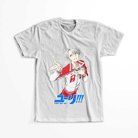 Koszulka Biała - Yuri on Ice - WYBIERZ KOLOR KOSZULKI I FASON