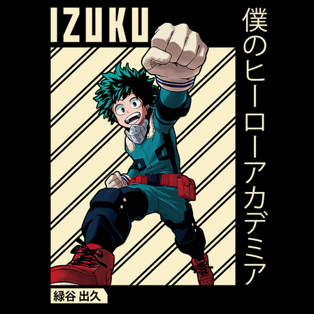 Koszulka Czarna My Hero Academia / Akademia bohaterów - WYBIERZ KOLOR KOSZULKI I FASON