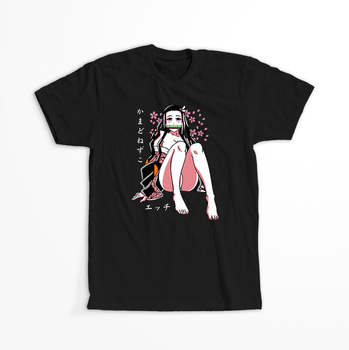 Koszulka Czarna Demon Slayer / Kimetsu no Yaiba / Miecz zabójcy demonów - WYBIERZ KOLOR KOSZULKI I FASON