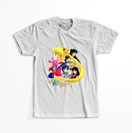 Koszulka Biała Sailor Moon WYBIERZ KOLOR KOSZULKI I FASON