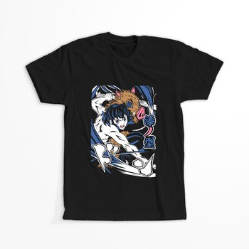 Koszulka Czarna Demon Slayer / Kimetsu no Yaiba / Miecz zabójcy demonów - WYBIERZ KOLOR KOSZULKI I FASON