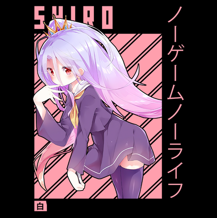 Koszulka Biała No Game No Life - WYBIERZ KOLOR KOSZULKI I FASON