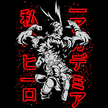 Koszulka Czarna My Hero Academia / Akademia bohaterów - WYBIERZ KOLOR KOSZULKI I FASON