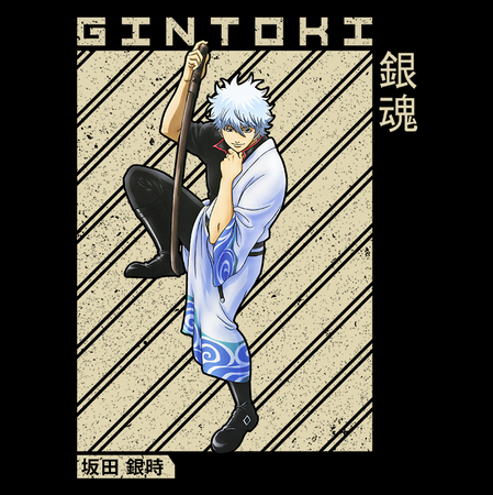 Koszulka Czarna Gintama WYBIERZ KOLOR KOSZULKI I FASON