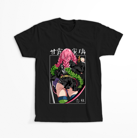Koszulka Czarna Demon Slayer / Kimetsu no Yaiba / Miecz zabójcy demonów - WYBIERZ KOLOR KOSZULKI I FASON