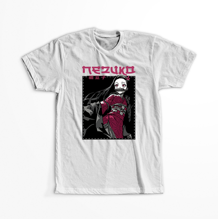 Koszulka Biała Demon Slayer / Kimetsu no Yaiba / Miecz zabójcy demonów - WYBIERZ KOLOR KOSZULKI I FASON