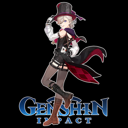 Koszulka Czarna Genshin Impact - Lyney - WYBIERZ KOLOR