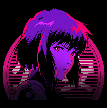 Koszulka Czarna Ghost in the Shell - WYBIERZ KOLOR KOSZULKI I FASON