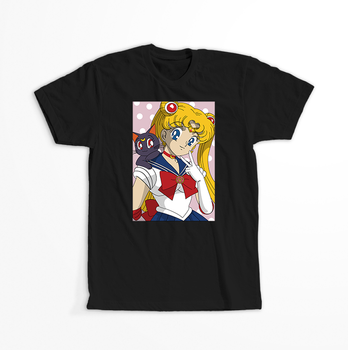 Koszulka Czarna  - Czarodziejka z księżyca / Sailor Moon - WYBIERZ KOLOR KOSZULKI I FASON