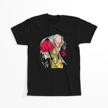 Koszulka Czarna One-Punch Man - WYBIERZ KOLOR KOSZULKI I FASON