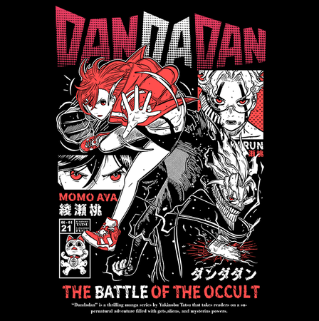 Koszulka Czarna Dandadan - WYBIERZ FASON KOSZULKI