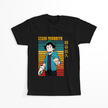 Koszulka Czarna My Hero Academia / Akademia bohaterów - WYBIERZ KOLOR KOSZULKI I FASON