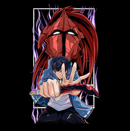 Koszulka Czarna - Solo Leveling - WYBIERZ KOLOR KOSZULKI I FASON