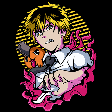 Koszulka Biała  Chainsaw Man WYBIERZ KOLOR KOSZULKI I FASON